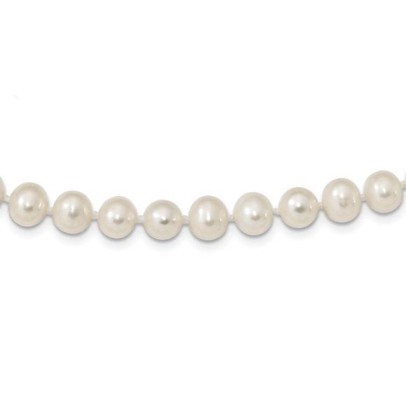 7-8mm, White FW Cultured Pearl & Sterling Silver Necklace,...